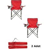 2 Adet Çantalı Katlanır Kamp Sandalyesi Rejisör Katlanabilir Piknik Plaj Sandalyesi Kırmızı - 6456 Ecorce Tube Marron - Polyester