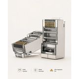 2 Adet Cat6 Cat5 RJ45 Metal Konnektör - 10 Adet Gold Plated Geçişli Ethernet Jakı10