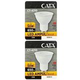 (2 Adet) Cata 9W (50W) Beyaz Işık (6500K) Dim Edilebilir Gu10 Duylu Led Spot Ampul