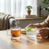 2 Adet Çay Kahve Kupası Kulplu Cam Bardak Çay Bardağı 280 Ml