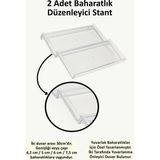 2 Adet Çekmece Içi Baharatlık Düzenleyici Stant 31,1*13 cm (Yuvarlak Kavanozlara Özel Tasarım) Z310