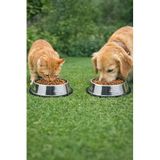 2 Adet Çelik 500 ml. 22 cm.Gri Kedi Köpek Kaymaz Taban Mama Ve Su Kabı mt251-2