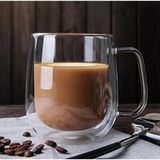 2 Adet Çift Cidarlı Cam Kupa Bardak 250 ml Çift Camlı Bardak Kupa Double Wall