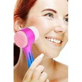 2 Adet Çift Işlevli Renkli Cilt Yüz Temizleme Fırçası Peeling Masaj Gözenek Temizleyici Alet