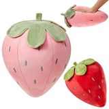 2 Adet Çilek Peluş Yastık Meyve Çocuk Yastığı Yumuşak Kawaii Çilek Dekor Estetik Sevimli Yastıklar Doldurulmuş Çilek Yastık Oda Ev Araba Dekorasyonu Doğum Günü Hediyeleri, Kırmızı ve Pembe