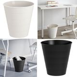 2 Adet Çöp Kovası 28 x 28 cm Ikea 2'li Çöp Kutusu Seti Plastik Kova Seti Hacim: 10 Litre Siyah-Beyaz