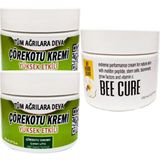 2 Adet Çörek Otu Kremi Orta Boy 100 ml Krem + Bee Cure Krem 150 ml / Sırt Bel Kas Diz Dirsek Iskelet Agrilarina Masaj Seti - 2ye1