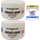 2 Adet Çörek Otu Kremi Xl Box Büyük Boy White 200 Ml + Yanında 2 Adet Snow Kitten 50 Ml Menthol Balm / Diz Dirsek Iskelet Sırt Bel Kas Agrilarina Masaj Seti