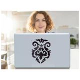 2 Adet Defter Sticker,laptop Sticker Siyah Çiçekli Pvc 48X33X0,5CM