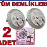 2 ADET DEMLİK İÇİ SÜZGEÇ ÇELİK FİLTRELİ ÇAY SÜZGECİ