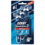 2 Adet Derby Samurai Platinum 3 Bıçaklı 6 Lı Poşet Blisterli