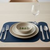 2 Adet Deri Amerikan Servis 33X44 cm - 42 x 32 cm - Lacivert
