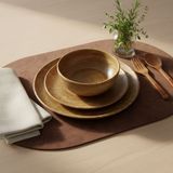 2 Adet Deri Amerikan Servis Supla Oval - 42 x 32 cm