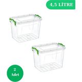 2 Adet Deterjan & Erzak Saklama Kutusu 4,5 Litre Saklama Kabı - Beyaz