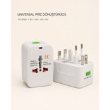 2 Adet Dünya Seyahat Fişi – 4 In 1 Universal Priz Dönüştürücü +150 Ülke Abd Ingiltere Ab Dönüştürücü Uluslararası Fiş Adaptörü Dünya Seyahat Ac Güç Şarj Adaptörü