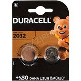 2 Adet Duracell Düğme Pil 2032 2' Li 3 Volt