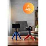 2 Adet Esnek Ahtapot Tripod Seti - Telefon Ve Kamera Uyumlu Masaüstü Stand cok-renkli
