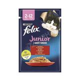 2 ADET Felix Junior Sığır Etli Yaş Yavru Kedi Maması 85 Gr