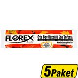 2 Adet Florex Çöp Torbası Orta Boy 55 Cm X 60 Cm Kırmızı Çilek Kokulu Büzgülü 10'Lu X 5 Paket - Çok Al Az Öde