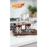 2 Adet French Press - Filtre Kahve ve Bitki Çayı Demliği 350 ml