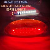 2 Adet Gabari Led Balık Sırtı Dorse Lambası Sarı-Kırmızı 12-24 Volt