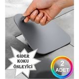 2 ADET GİDER KOKU ÖNLEYİCİ GİDERİCİ KARE SİLİKON BANYO MUTFAK BALKON LAVABO GİDER TIPASI KAPAĞI GRİ