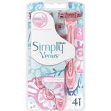 2 Adet Gillette Venus Simply Venus 3 Miami Tıraş Makinesi Gövdesi + 4 Bıçak 4'lü