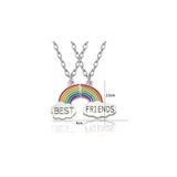 2 Adet Gökkuşağı Best Friends Kolye Bff Ikili Arkadaşlık Kolyesi