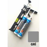 2 Adet Gri Silikonize Mastik / Çekomastik (2X500 Gr.) + Silikon Tabancası
