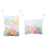 2 ADET Hasır Küvet Oyuncak Tutucu Çanta, LEEFONE 45 x 30 cm Banyo Oyuncak Düzenleyici, 4 Ultra Güçlü Kanca, Beyaz