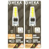 (2 Adet) Heka 2W (14W) 3000K (Sarı Işık) G4 Duylu Dim Edilebilir Led Kapsül Ampul