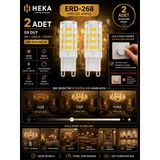 (2 Adet) Heka 5W Günışığı (3000K) G9 Duylu Dim Edilebilir Led Kapsül Ampul