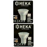(2 Adet) Heka 6W (50W) 3000K (Sarı Işık) Gu10 Duylu Dim Edilebilir Led Spot Ampul