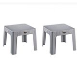 2 Adet Holıday Monoblok Rattan Sehpa Çöl Grisi / Bahçe Balkon Teras