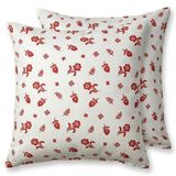 2 Adet IKEA TÅGSÄCKMAL kırlent kılıfı, beyaz-kırmızı, 50x50 cm