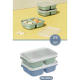 2 Adet Iki Bölmeli Saklama Kabı, Taşınabilir Kahvaltılık Diyet Beslenme Kutusu 2’li Set (600+600ML) - Renkli