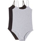 2 Adet Ip Askılı Kadın Çıtçıtlı Body Siyah ve Gri - 0- Koyu Mavi - 0 - 1 Yaş