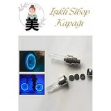 2 Adet Işıklı Sibop Kapağı Otomobil Bisiklet Motor Sibop Kapağı