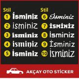 (2 Adet) Isme Özel Sticker Isim Sticker Isme Özel Araba Sticker
