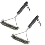2 Adet Izgara Fırçası, Izgara Fırçası, 30 Cm Paslanmaz Çelik Izgara Temizleme Fırçası, Üçgen 360° Izgara, Tel Fırça, Kömür Mangalı �