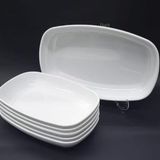 2 Adet Jumbo Boy 33x20 Melamin Kayık Tabak BüyükBoy Salata Tabağı Günlük Kullanım için Oval Tabak