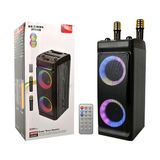 2 Adet Kablosuz Mikrofon Karaoke 25WX2 Çift Hoparlörlü 50dB Kumanda Stereo BT Hoparlör 245x196x500mm