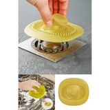 2 Adet Kademeli Lavabo Tıkacı Silikon Lavabo Gider Tıpası Koku Önleyici Gider Kontrol Tıpası Sarı
