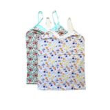 2 Adet Kadın Askılı Desenli Atlet Dantelli Empirme Pamuklu Penye D5-6 - XL
