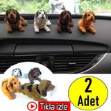 2 Adet Kafa Sallayan Köpek Araç Aksesuarı Oynar Başlıklı Köpek Ar (457310525)