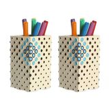 2 Adet Kalemlik Puanlı Model Ofis Gereci 6X6X10CM 200ML
