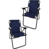 2 Adet Kamp Sandalyesi Katlanır Sandalye Piknik Sandalyesi Plaj Sandalyesi Lacivert - 6456 Ecorce Tube Marron - Polyester