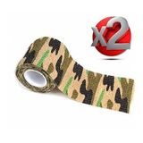 2 Adet Kamuflaj Bant 5cm x4,5Mt Su Geçirmez Elastik Bandaj-No:6