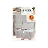 2 Adet Kapaklı Kutu Hurç Mega Plus Boy 70*40*30* Çok Amaçlı Kutu Hurç - Gri