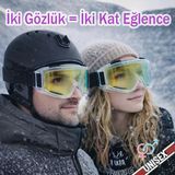 2 Adet Kayak Gözlüğü Aynasız Gökkuşağı Ventilli Güneş Kar Koruyucu Gözlük Uv Korumalı Snowboard Glasses Gözlük